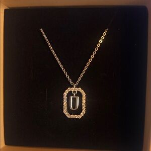 Elegant “U” Necklace with Crystal Accents